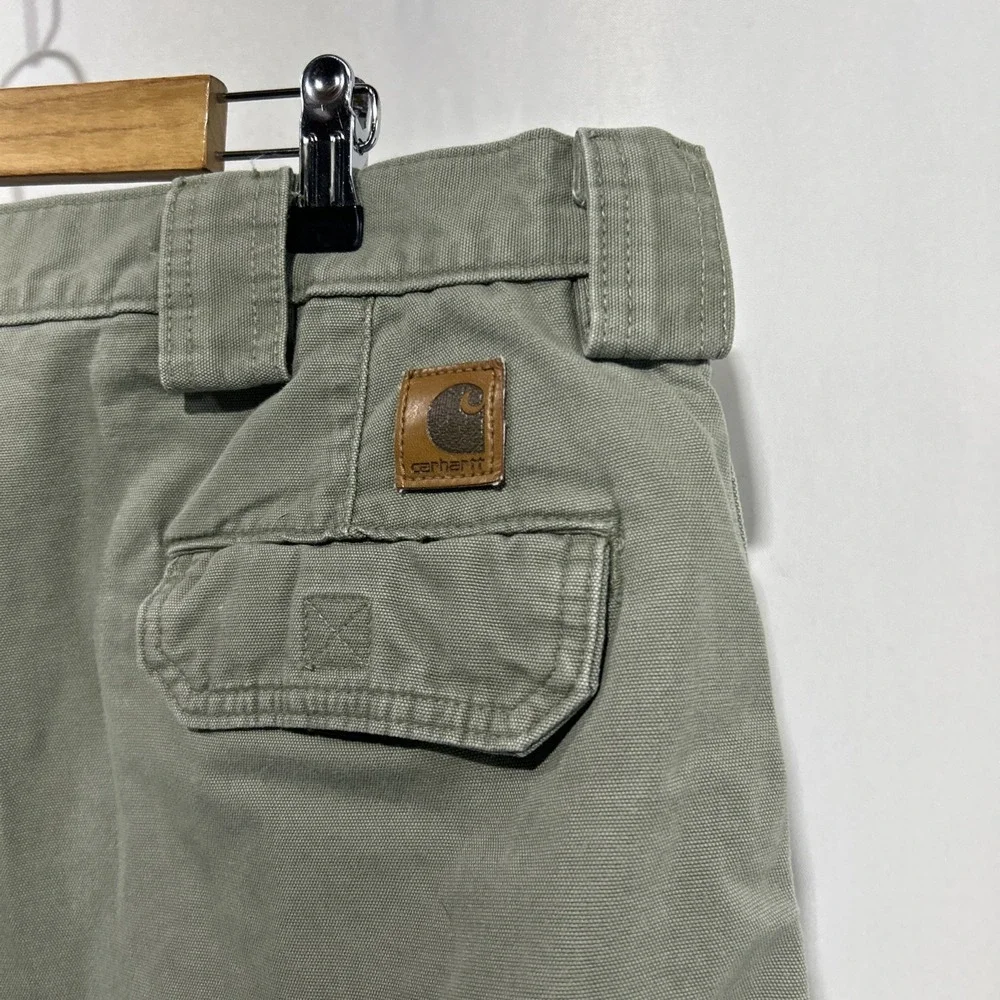 Carhartt Shorts Mens Sz 40 Green Cargo Relaxed Fit Canvas Workwear Outdoor